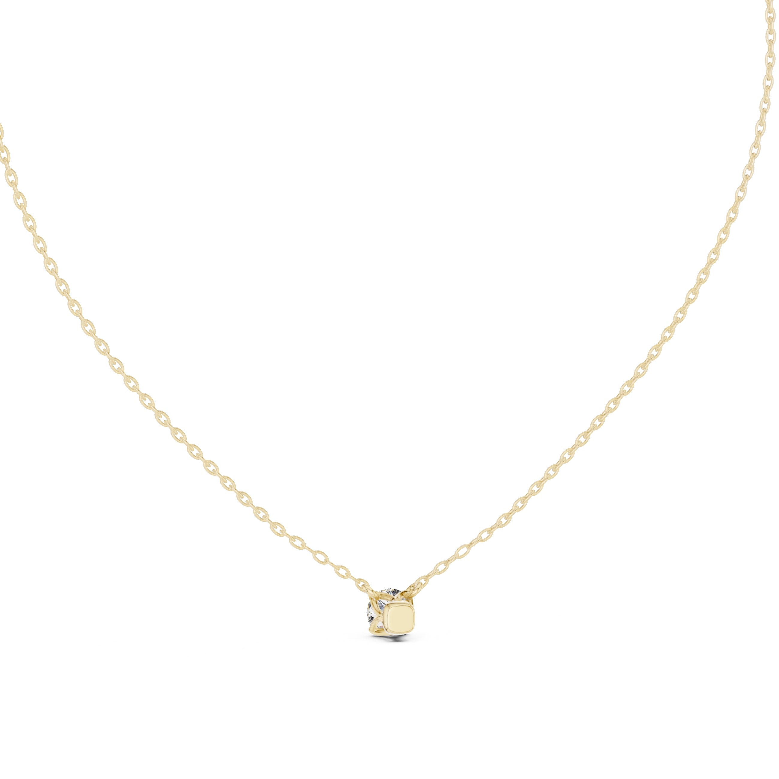 Classic 0.50ct Single Stone Labgrown Diamond Necklace 0.5ct Yellow Gold