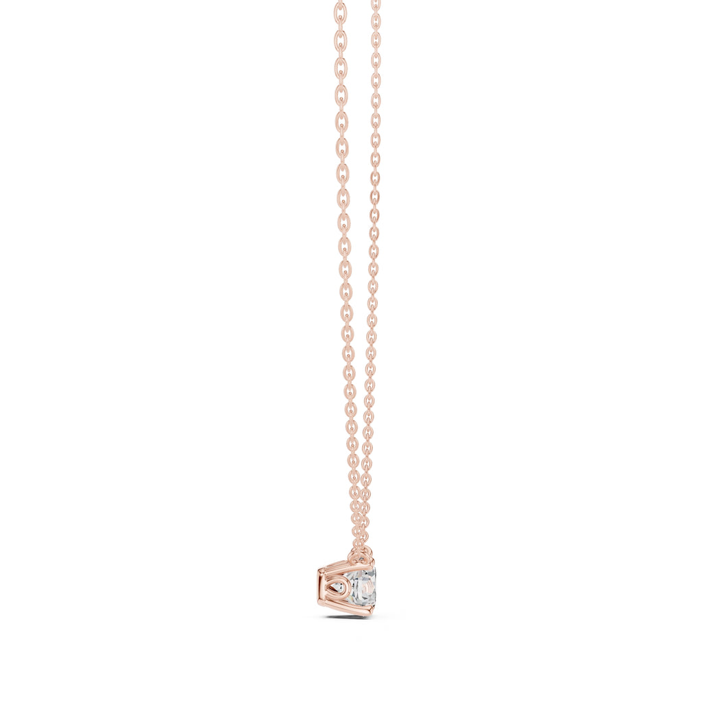 Classic 1.00ct Single Stone Labgrown Diamond Necklace 1ct Rose Gold