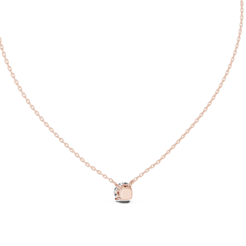 Classic 1.00ct Single Stone Labgrown Diamond Necklace 1ct Rose Gold