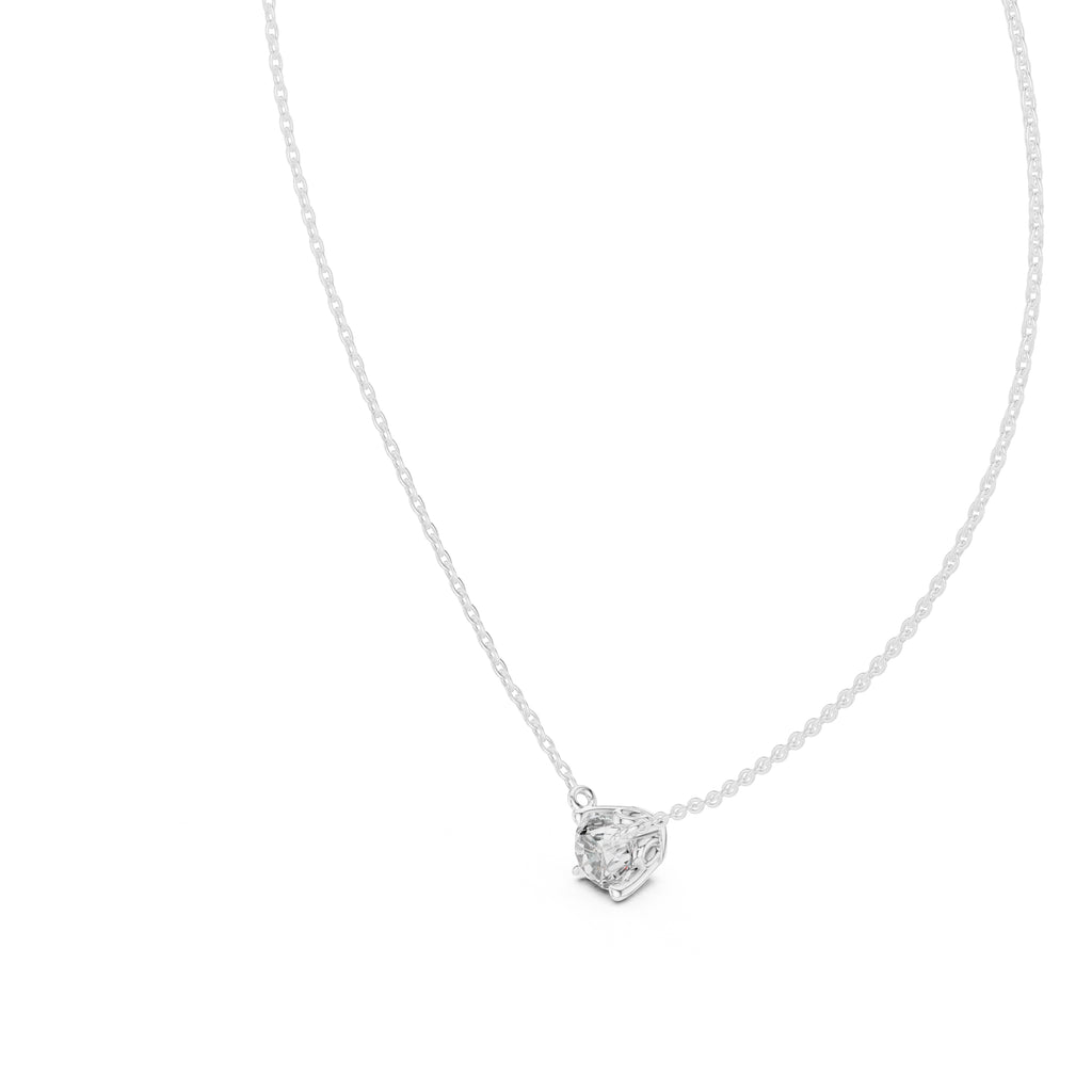 Classic 1.00ct Single Stone Labgrown Diamond Necklace 1ct White Gold