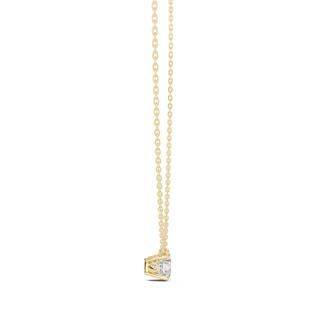 Classic 1.00ct Single Stone Labgrown Diamond Necklace 1ct Yellow Gold