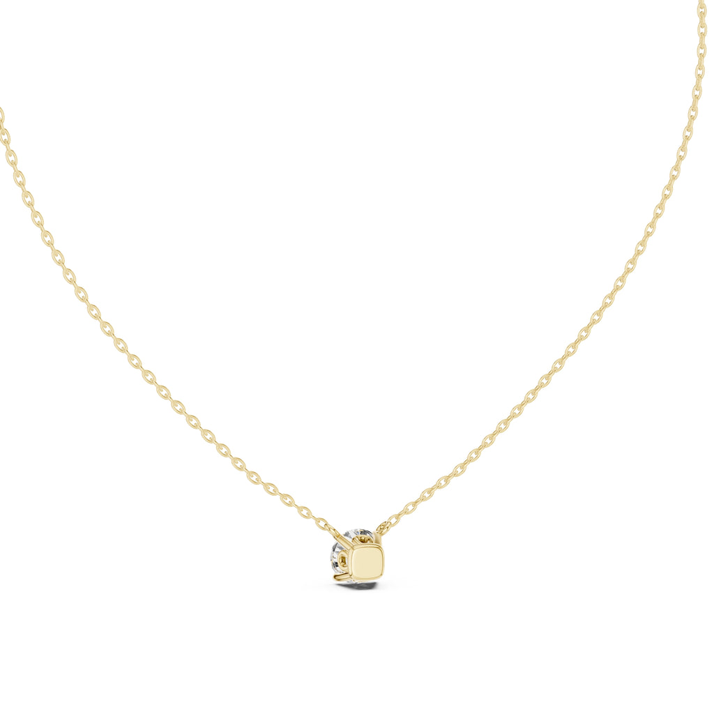 Classic 1.00ct Single Stone Labgrown Diamond Necklace 1ct Yellow Gold