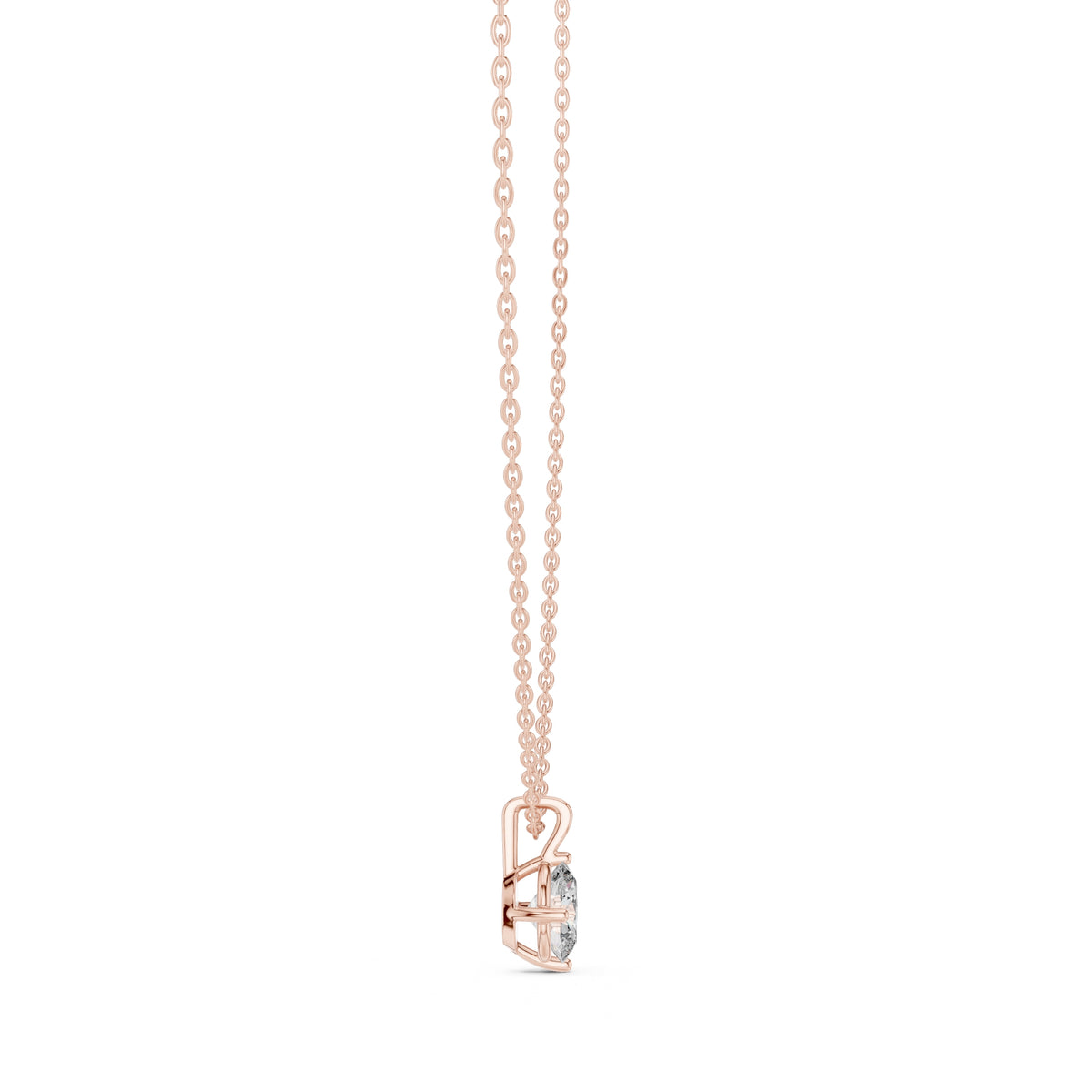 1.00ct Oval Labgrown Diamond Solitaire Pendant Necklace 1ct Rose Gold
