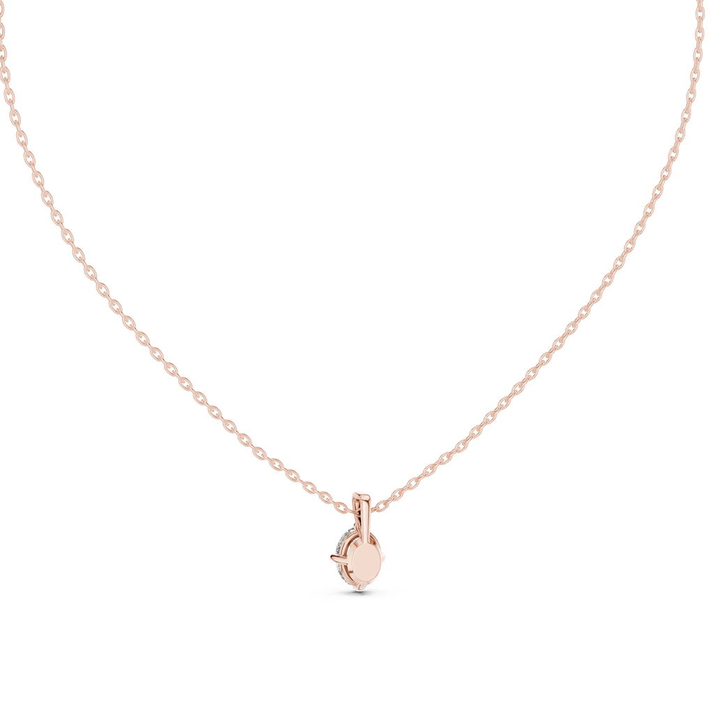 1.00ct Oval Labgrown Diamond Solitaire Pendant Necklace 1ct Rose Gold