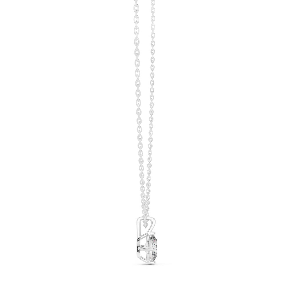 1.00ct Oval Labgrown Diamond Solitaire Pendant Necklace 1ct White Gold