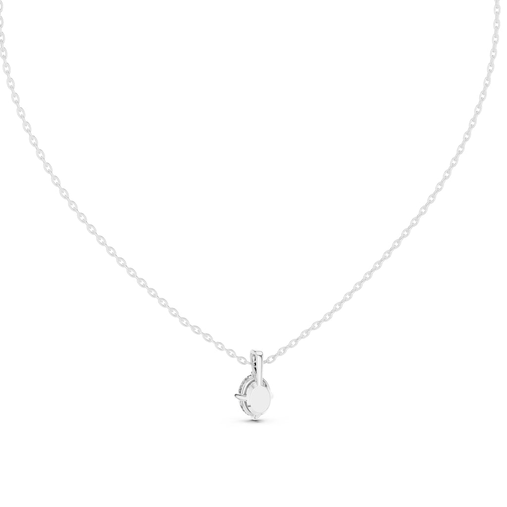 1.00ct Oval Labgrown Diamond Solitaire Pendant Necklace 1ct White Gold