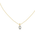 1.00ct Oval Labgrown Diamond Solitaire Pendant Necklace 1ct Yellow Gold