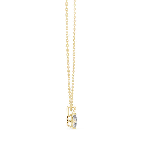 1.00ct Oval Labgrown Diamond Solitaire Pendant Necklace 1ct Yellow Gold