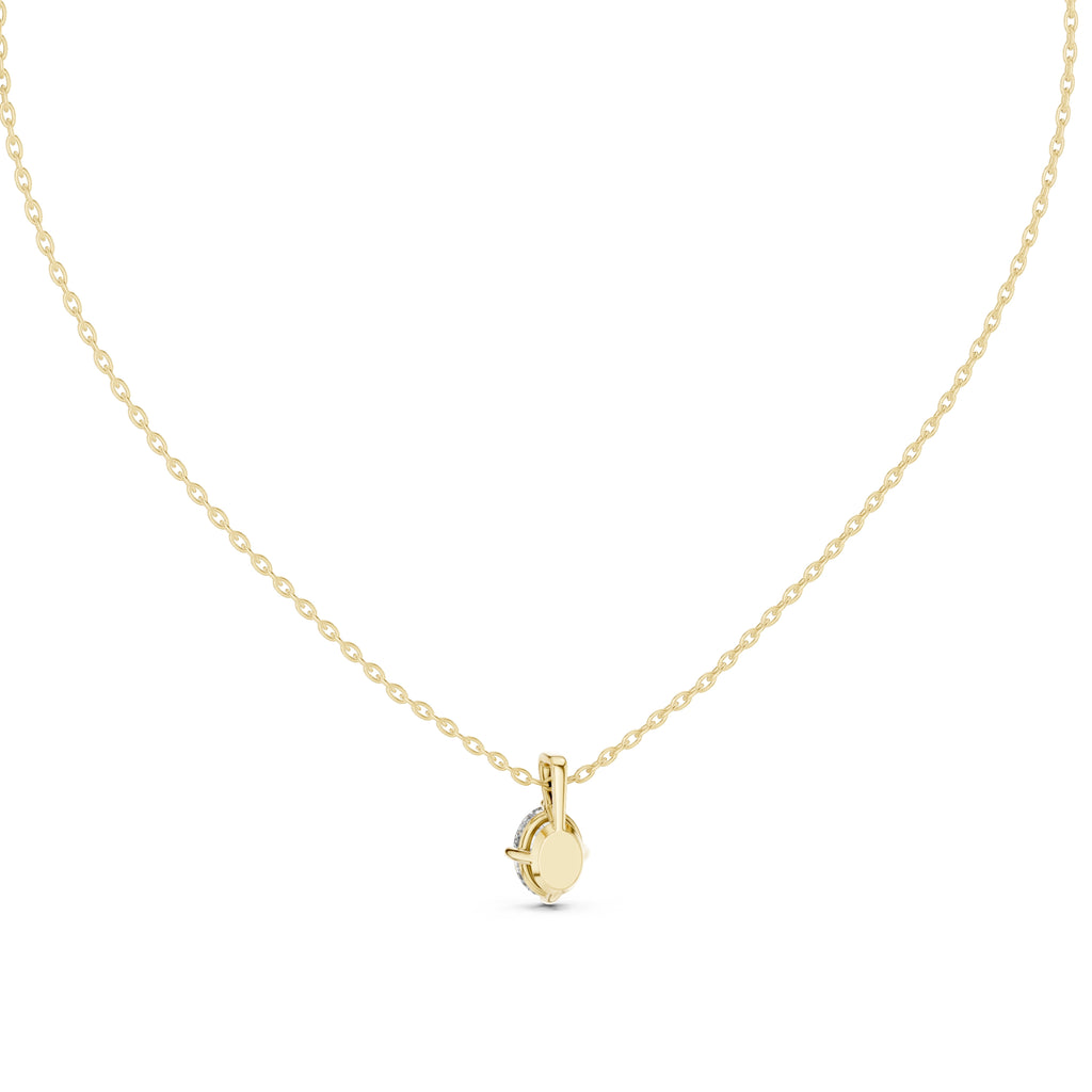 1.00ct Oval Labgrown Diamond Solitaire Pendant Necklace 1ct Yellow Gold
