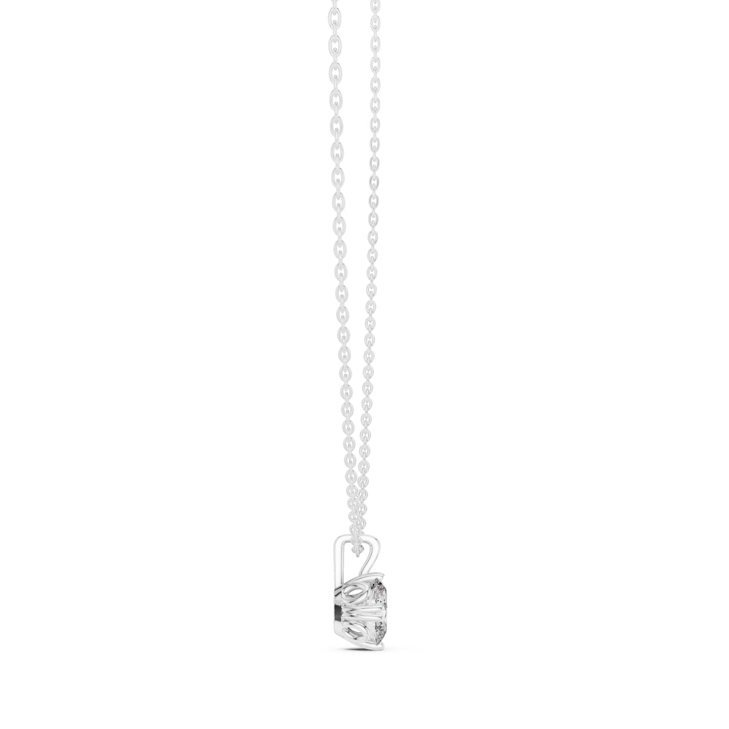 Classic 1.00ct Single Stone Oval Labgrown Diamond Necklace 1ct White Gold