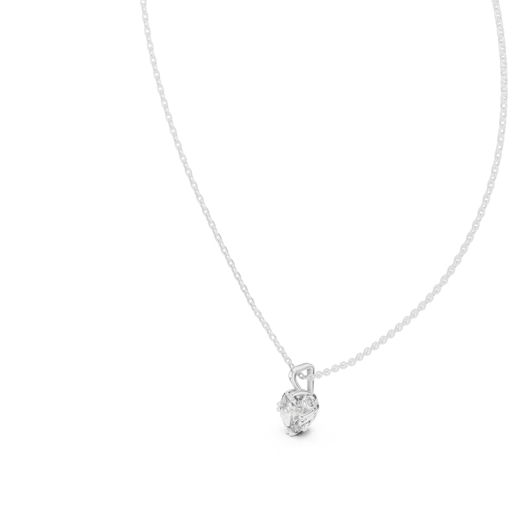 Classic 1.00ct Single Stone Oval Labgrown Diamond Necklace 1ct White Gold