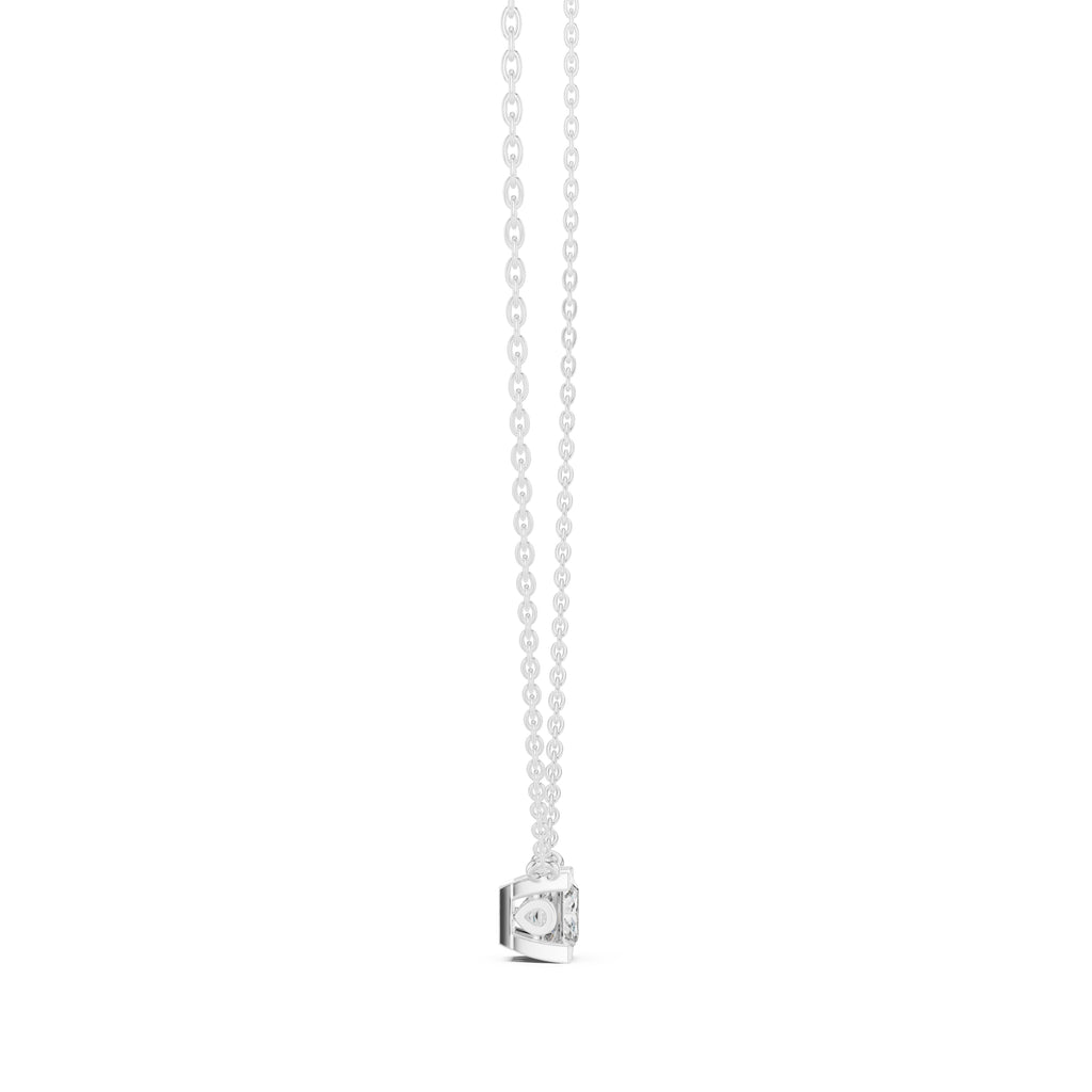 Modern 1ct Princess-Cut Labgrown Diamond Necklace 1ct White Gold