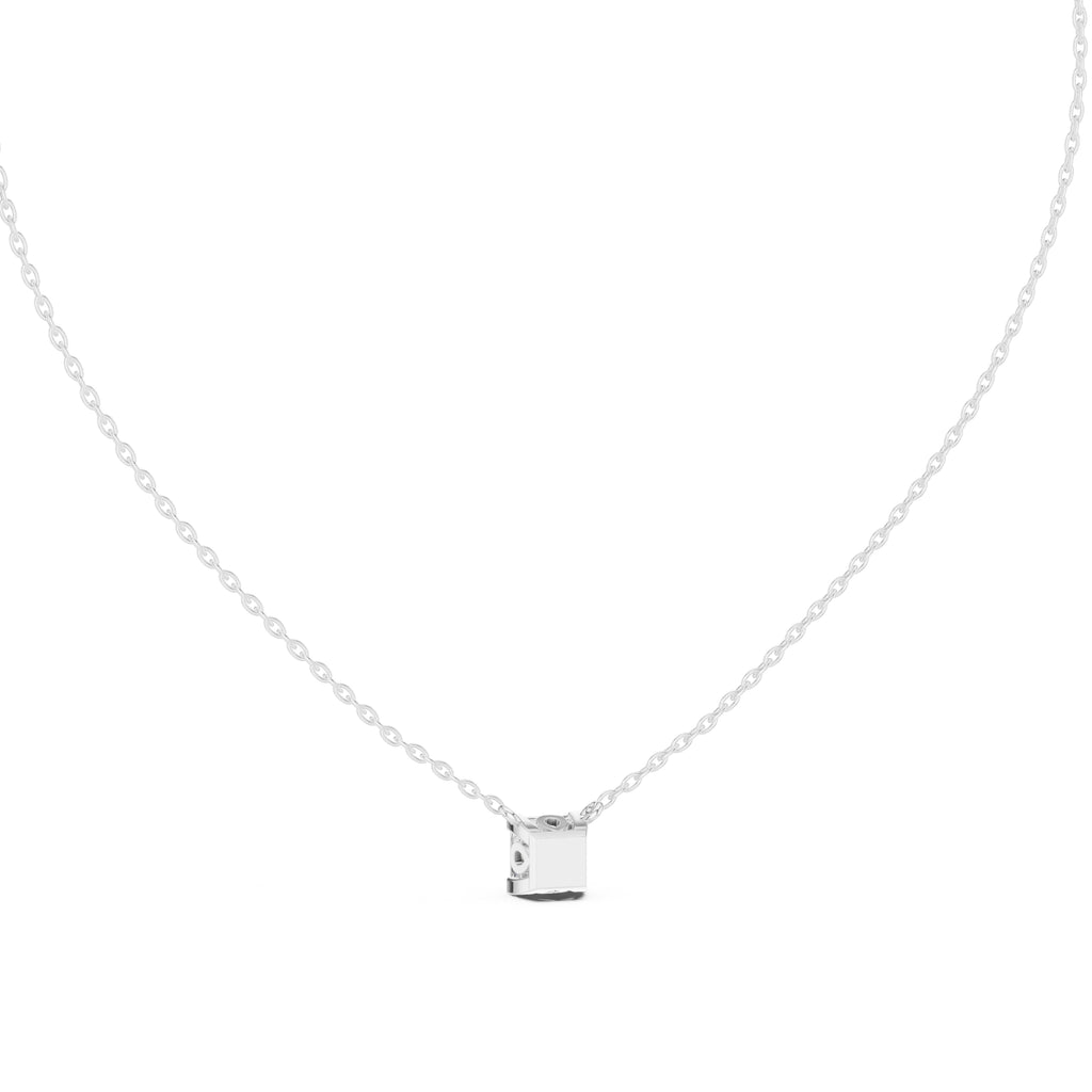 Modern 1ct Princess-Cut Labgrown Diamond Necklace 1ct White Gold