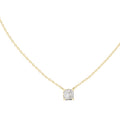 Modern 1ct Princess-Cut Labgrown Diamond Necklace 1ct Yellow Gold