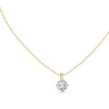 1.00 Carat Cushion Cut Labgrown Diamond Solitaire Pendant 1ct Yellow Gold