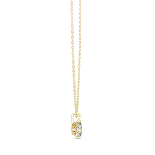1.00 Carat Cushion Cut Labgrown Diamond Solitaire Pendant 1ct Yellow Gold