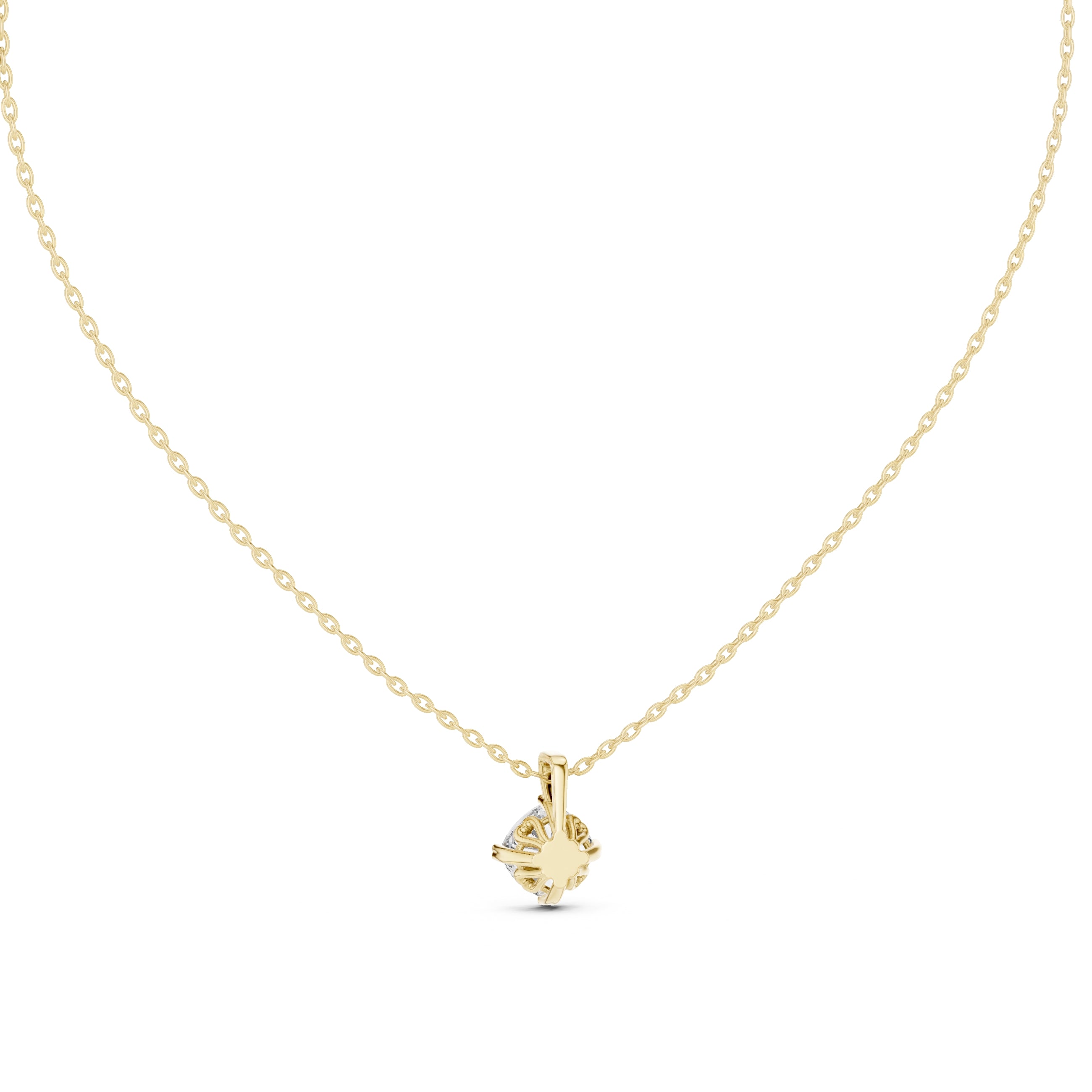 1.00 Carat Cushion Cut Labgrown Diamond Solitaire Pendant 1ct Yellow Gold