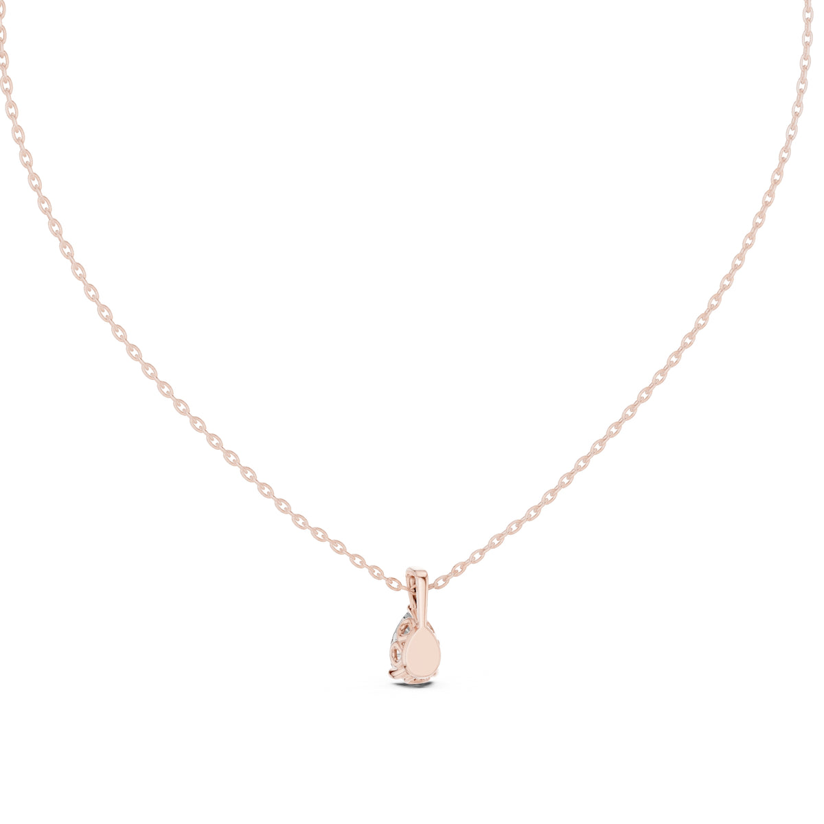 Modern 1ct Teardrop Labgrown Diamond Necklace 1ct Rose Gold