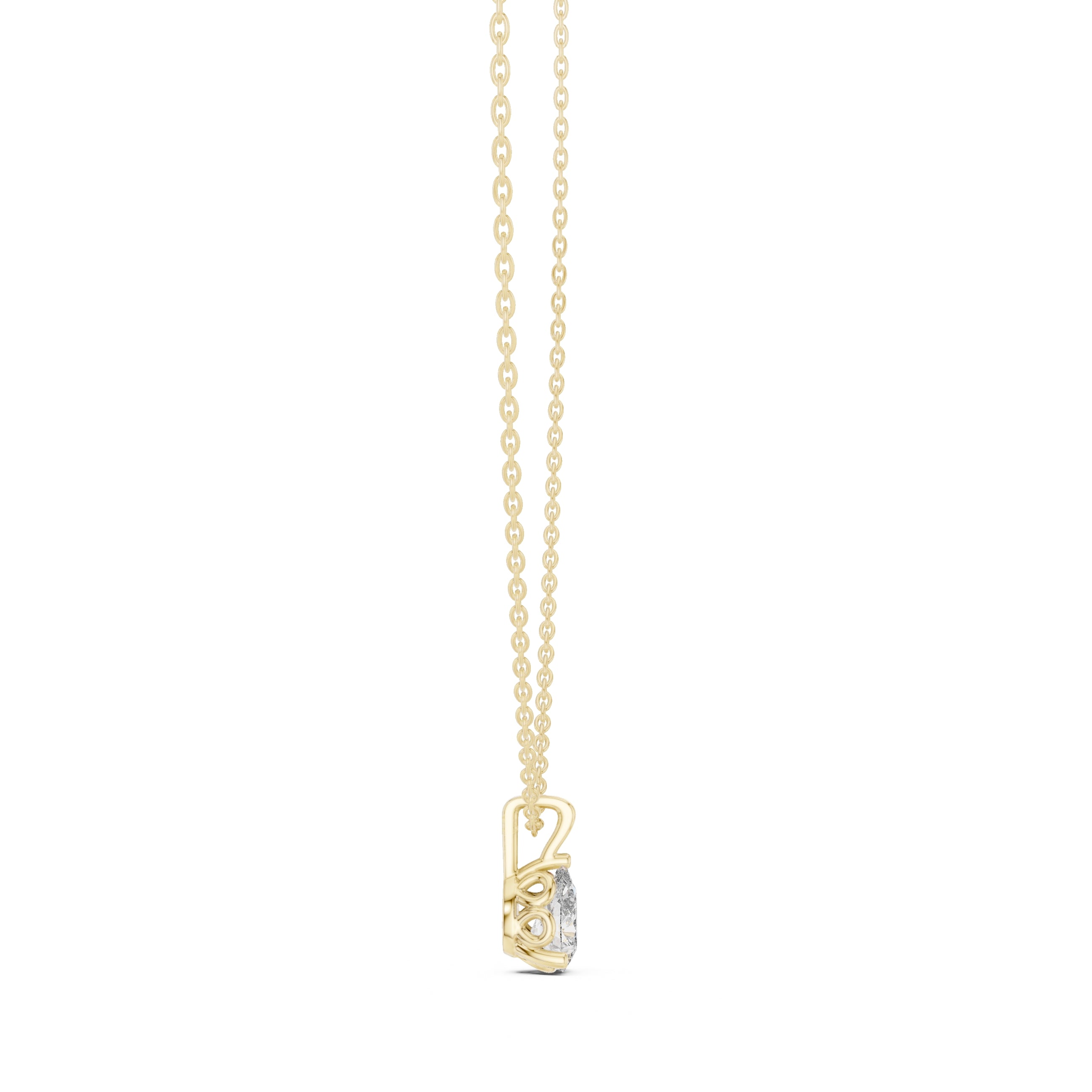 Modern 1ct Teardrop Labgrown Diamond Necklace 1ct Yellow Gold