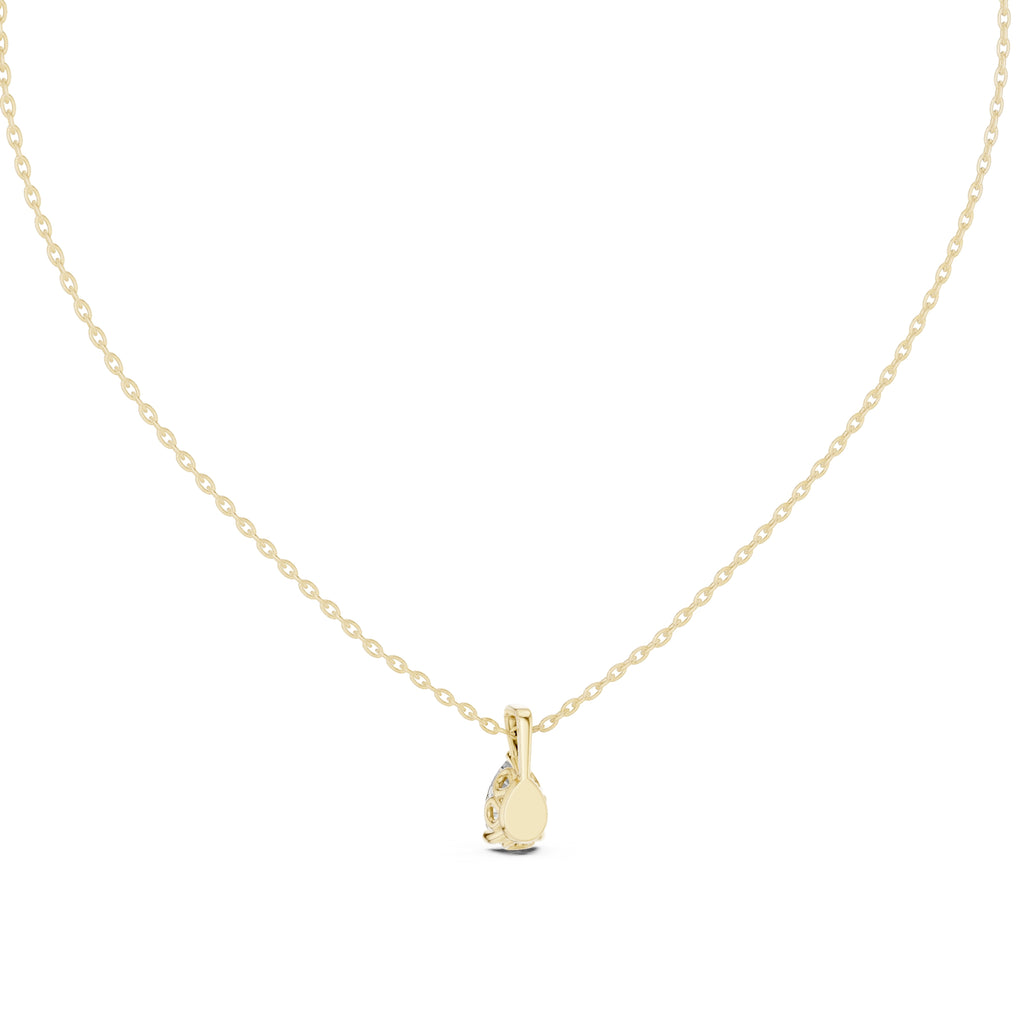 Modern 1ct Teardrop Labgrown Diamond Necklace 1ct Yellow Gold
