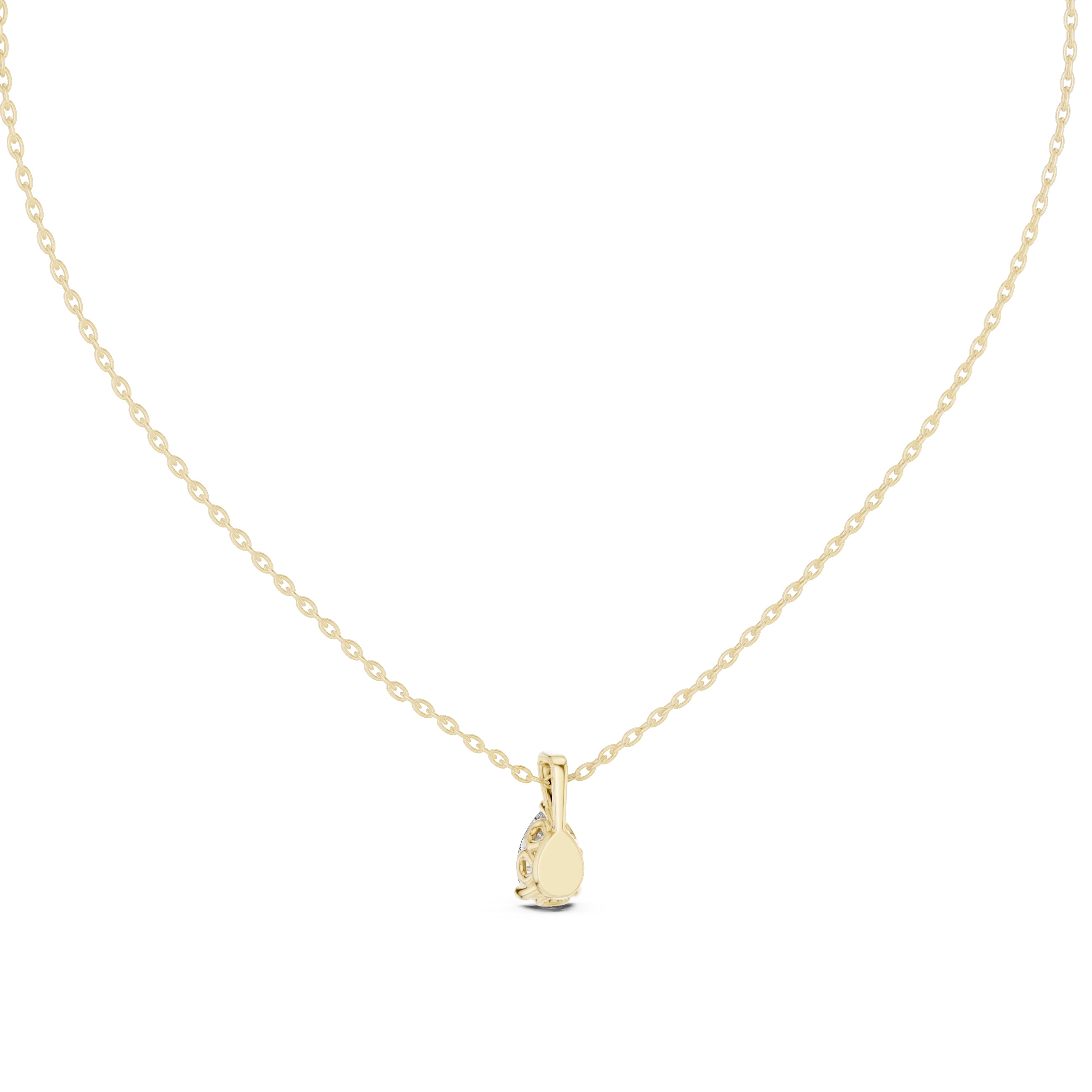 Modern 1ct Teardrop Labgrown Diamond Necklace 1ct Yellow Gold