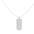 Fully Pavé-Set Rectangular Dog Tag Labgrown Diamond Pendant Necklace White Gold