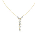 Multi-Shape Mixed-Cut Labgrown Diamond Y-Drop Pendant Necklace Yellow Gold