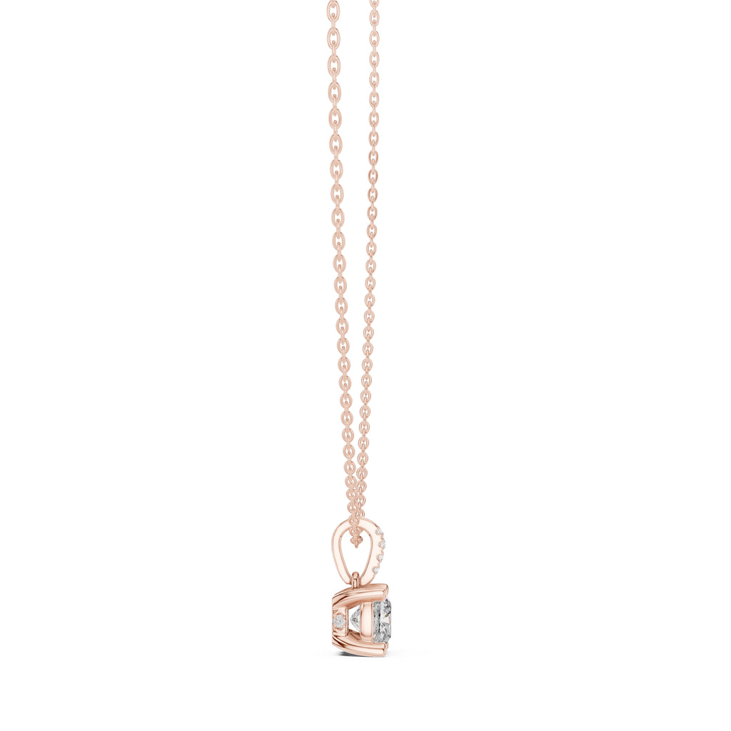 1.50 Carat Cushion Cut Labgrown Diamond Pendant Necklace 1.5ct Rose Gold