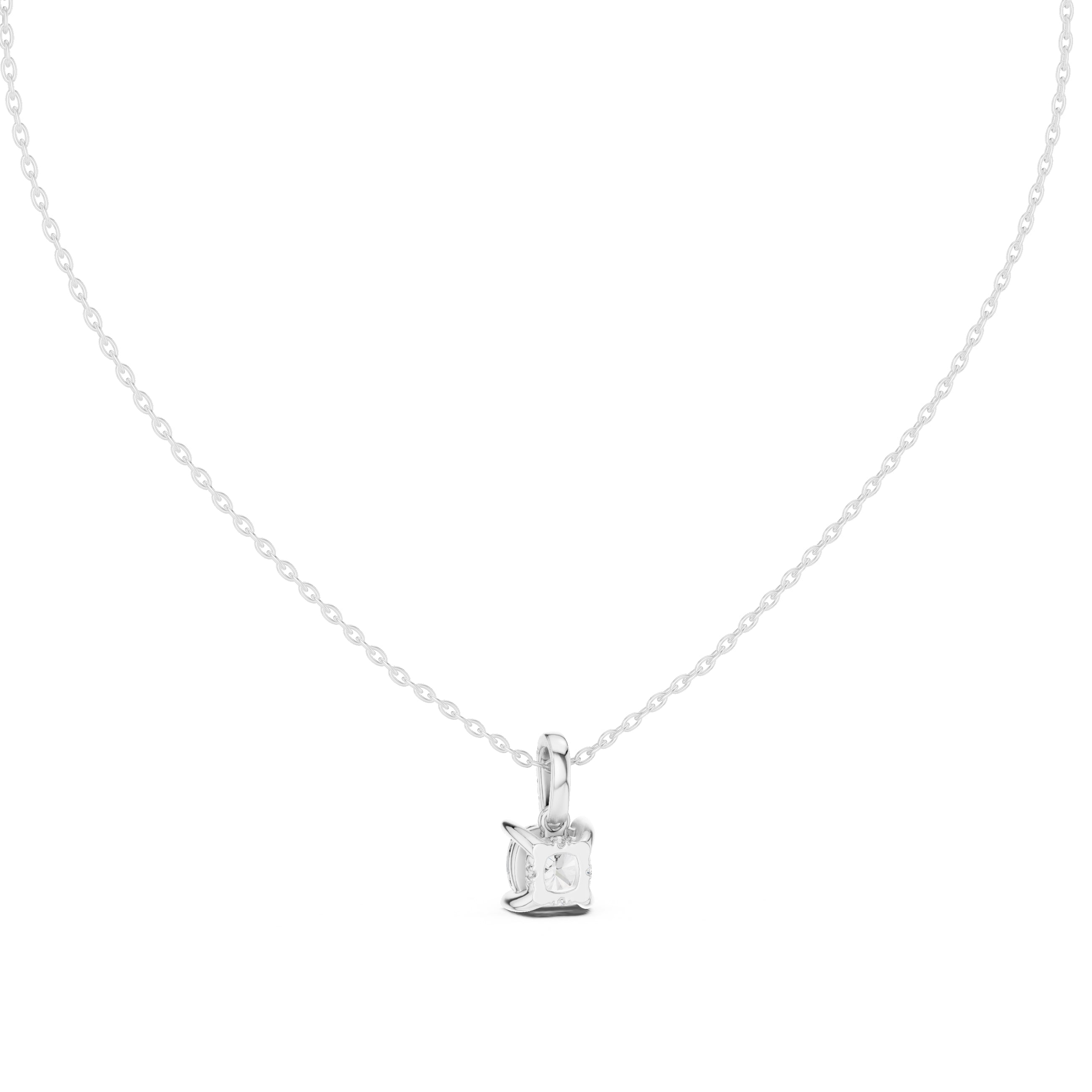 1.50 Carat Cushion Cut Labgrown Diamond Pendant Necklace 1.5ct White Gold