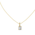 1.50 Carat Cushion Cut Labgrown Diamond Pendant Necklace 1.5ct Yellow Gold