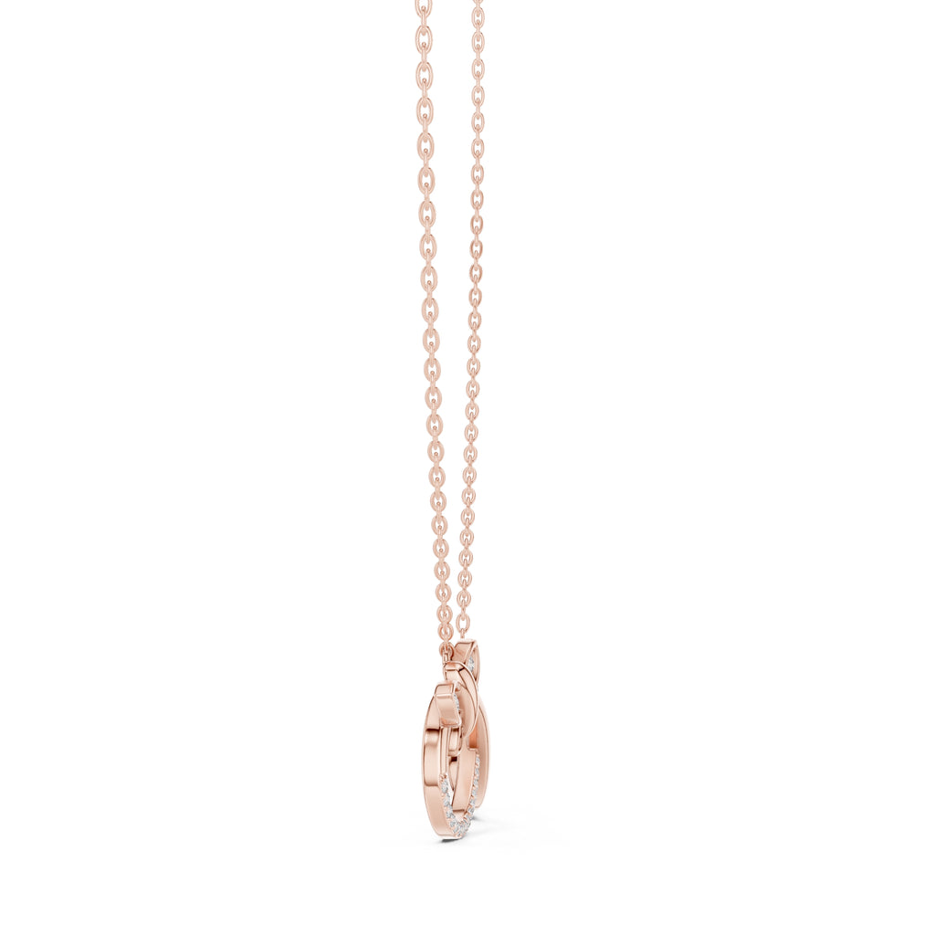 Butterfly and Infinity Loop Labgrown Diamond Pendant Necklace Rose Gold