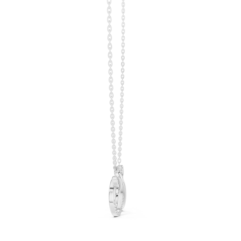 Butterfly and Infinity Loop Labgrown Diamond Pendant Necklace White Gold