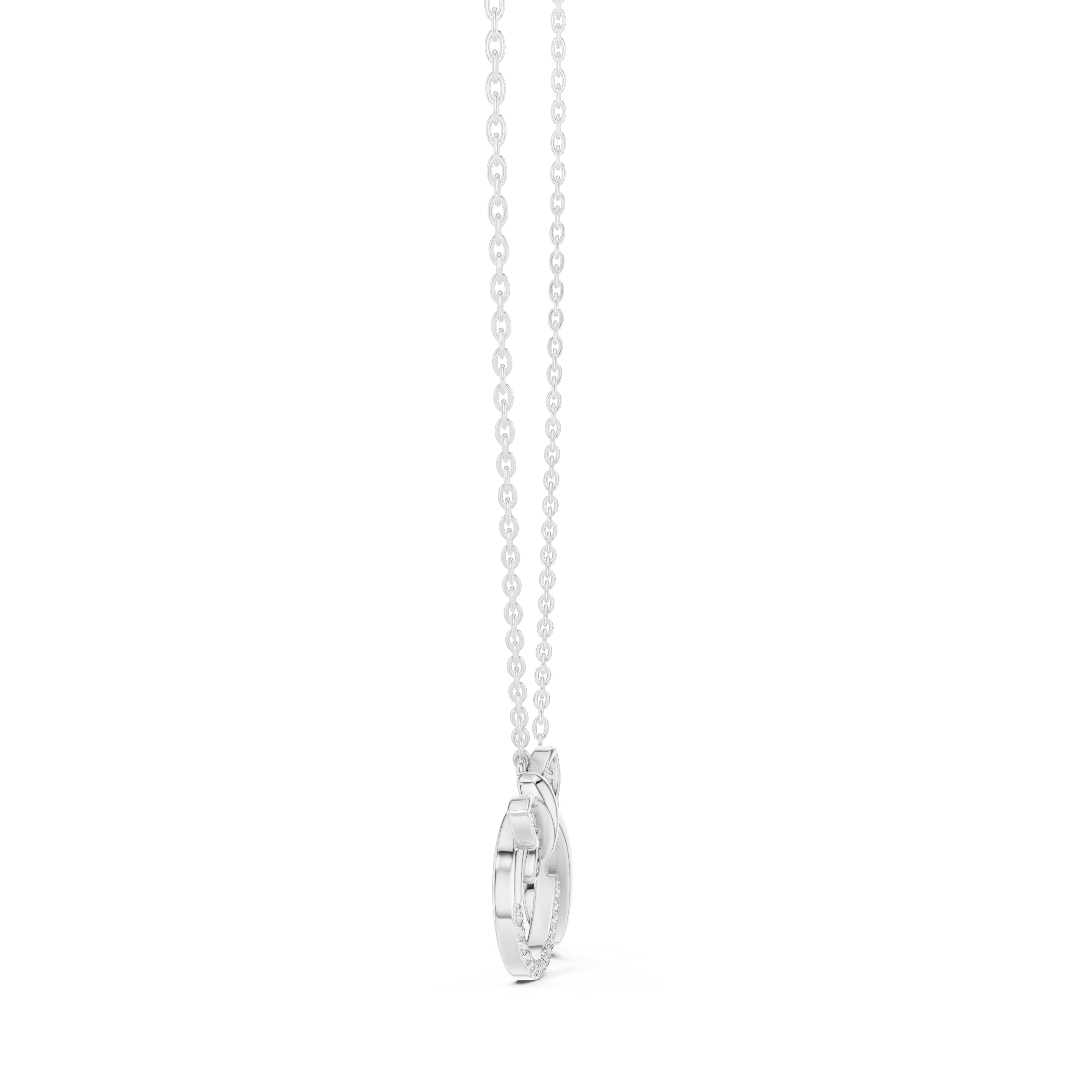 Butterfly and Infinity Loop Labgrown Diamond Pendant Necklace White Gold