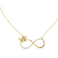Butterfly and Infinity Loop Labgrown Diamond Pendant Necklace Yellow Gold