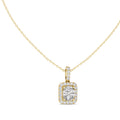 3.00 Carat Cushion-Cut Halo Labgrown Diamond Pendant Necklace 3ct Yellow Gold