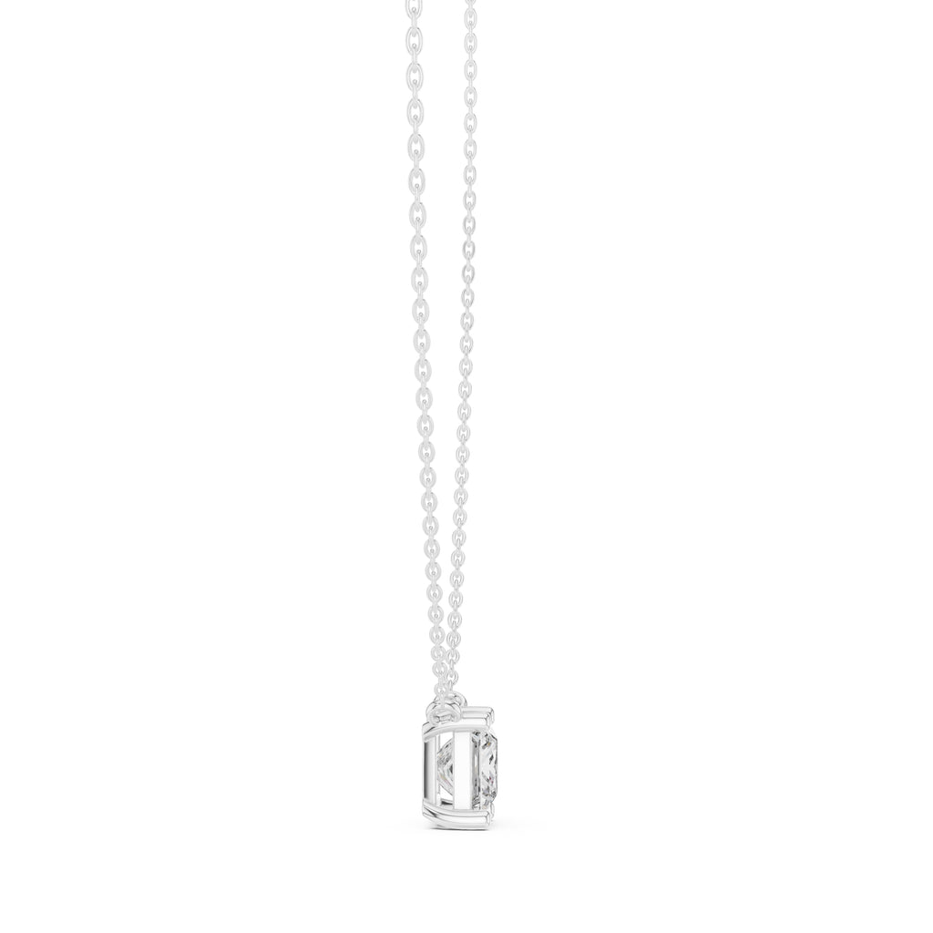 Bold 2.5ct Square Brilliant Labgrown Diamond Pendant 2.5ct White Gold