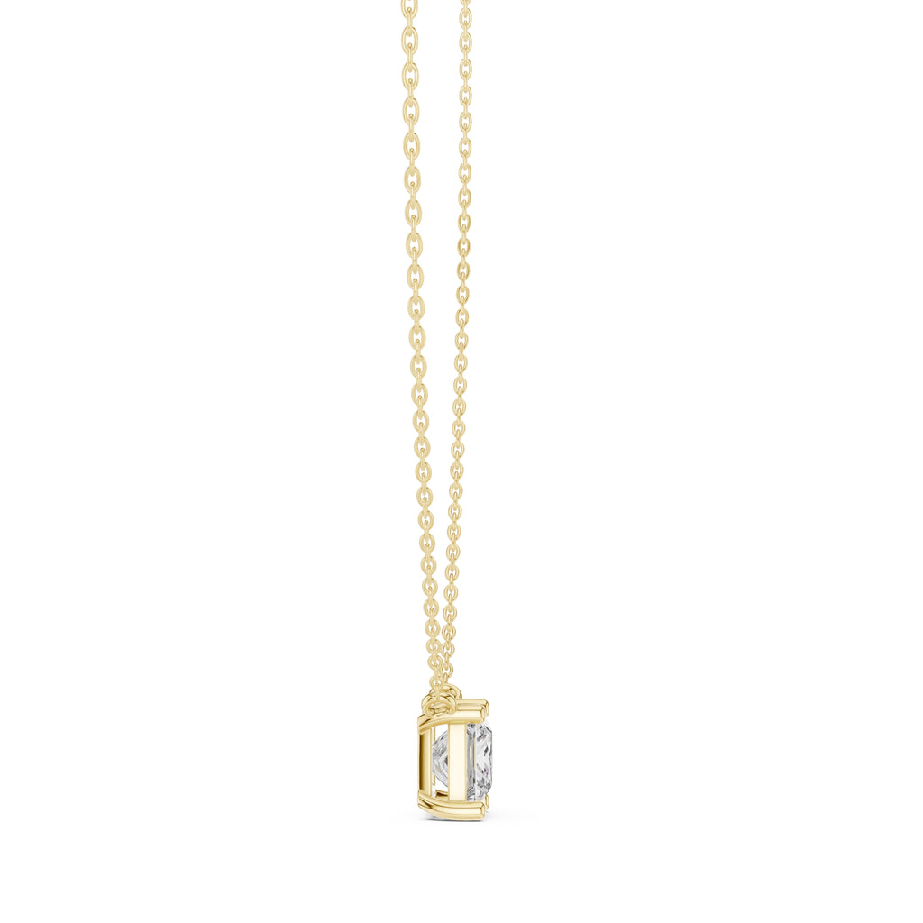 Bold 2.5ct Square Brilliant Labgrown Diamond Pendant 2.5ct Yellow Gold