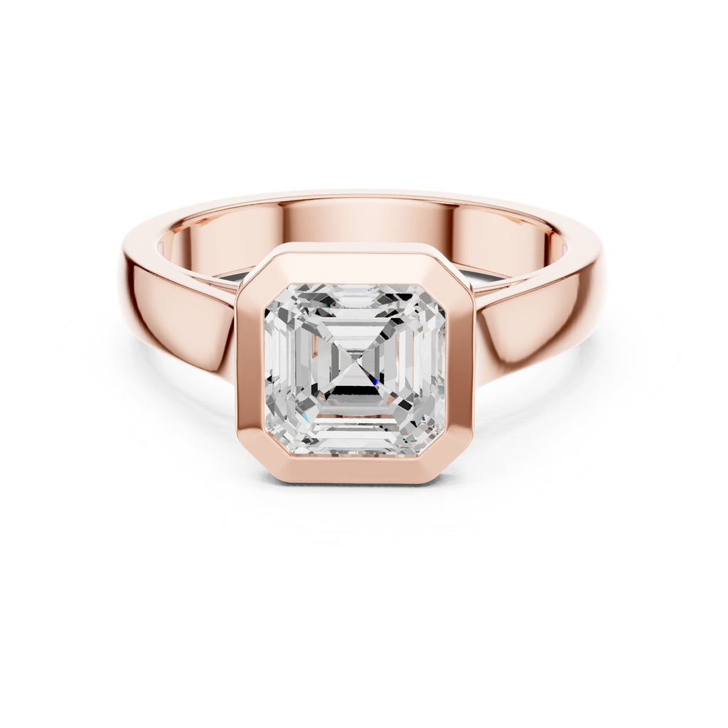 2.00 ct Seamless Encase Ring 2ct Rose Gold Asscher
