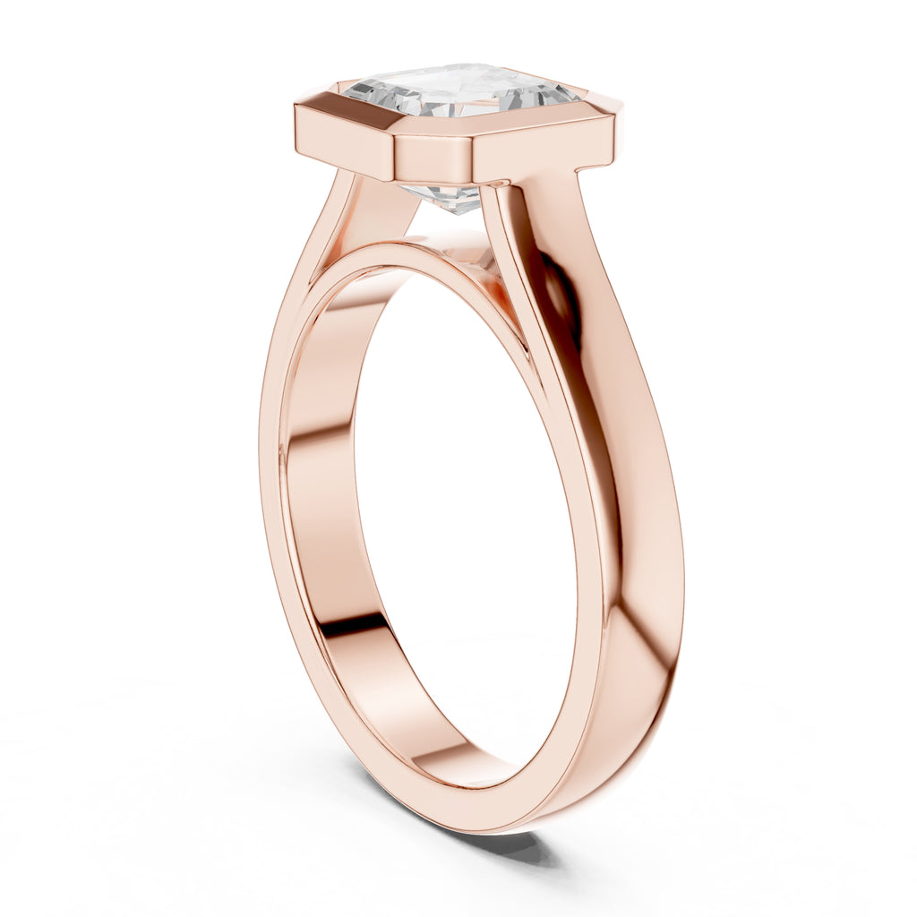 2.00 ct Seamless Encase Ring 2ct Rose Gold Asscher