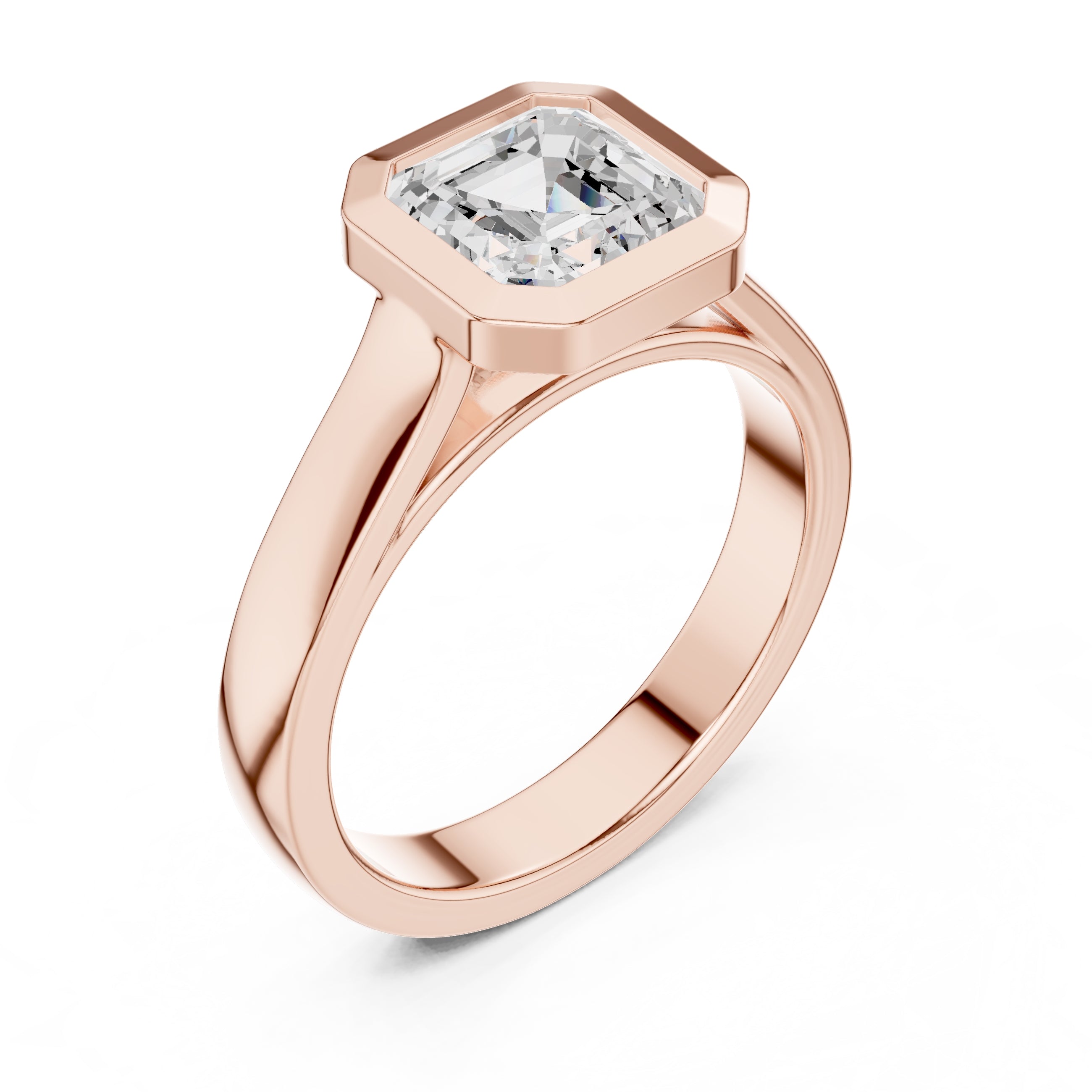 2.00 ct Seamless Encase Ring 2ct Rose Gold Asscher