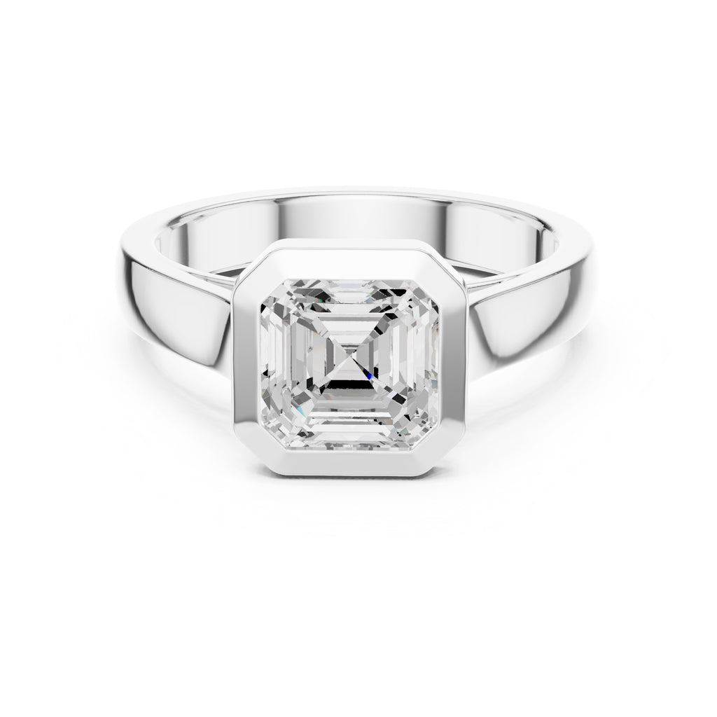 2.00 ct Seamless Encase Ring 2ct White Gold Asscher