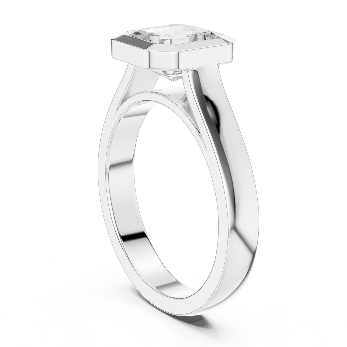 2.00 ct Seamless Encase Ring 2ct White Gold Asscher