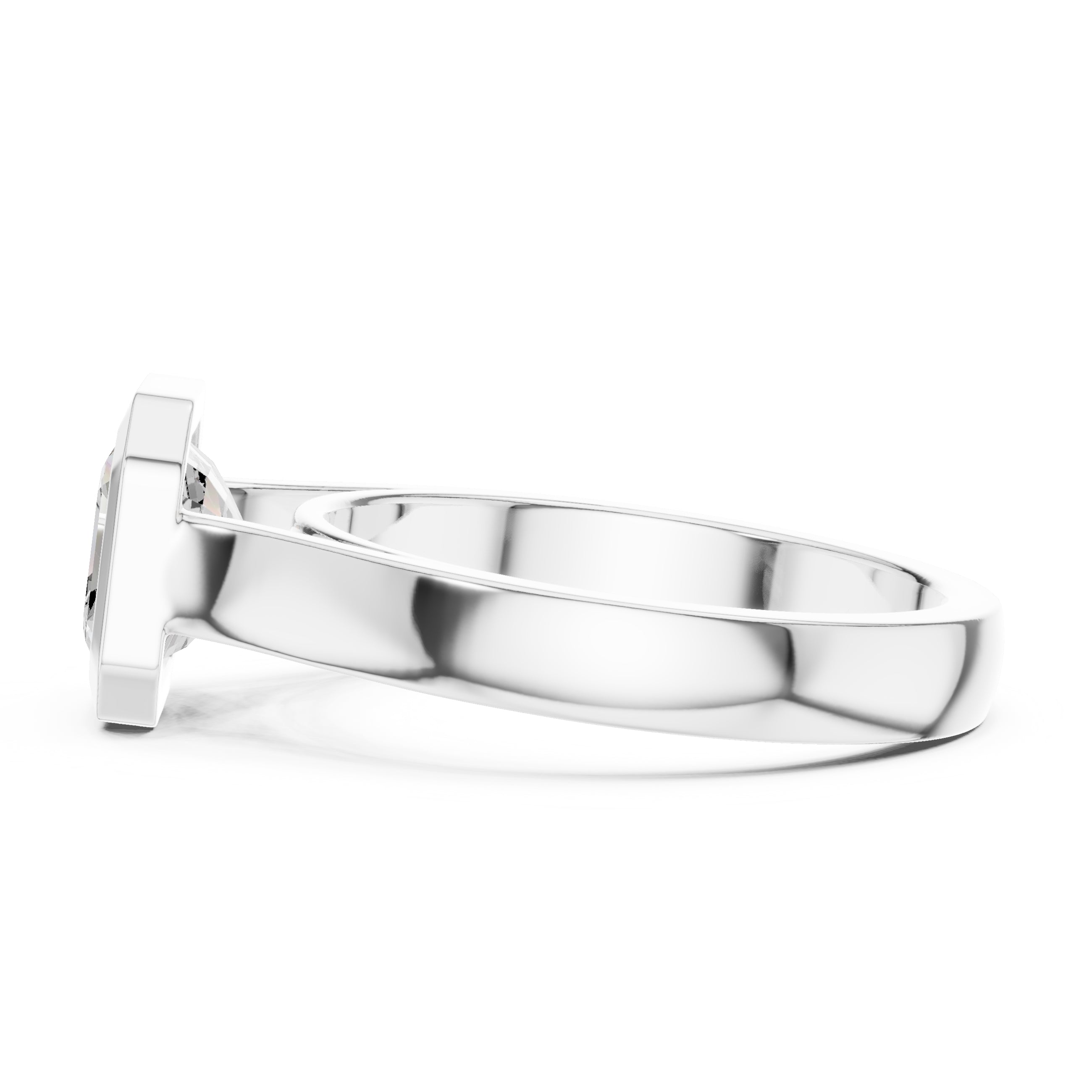 2.00 ct Seamless Encase Ring 2ct White Gold Asscher