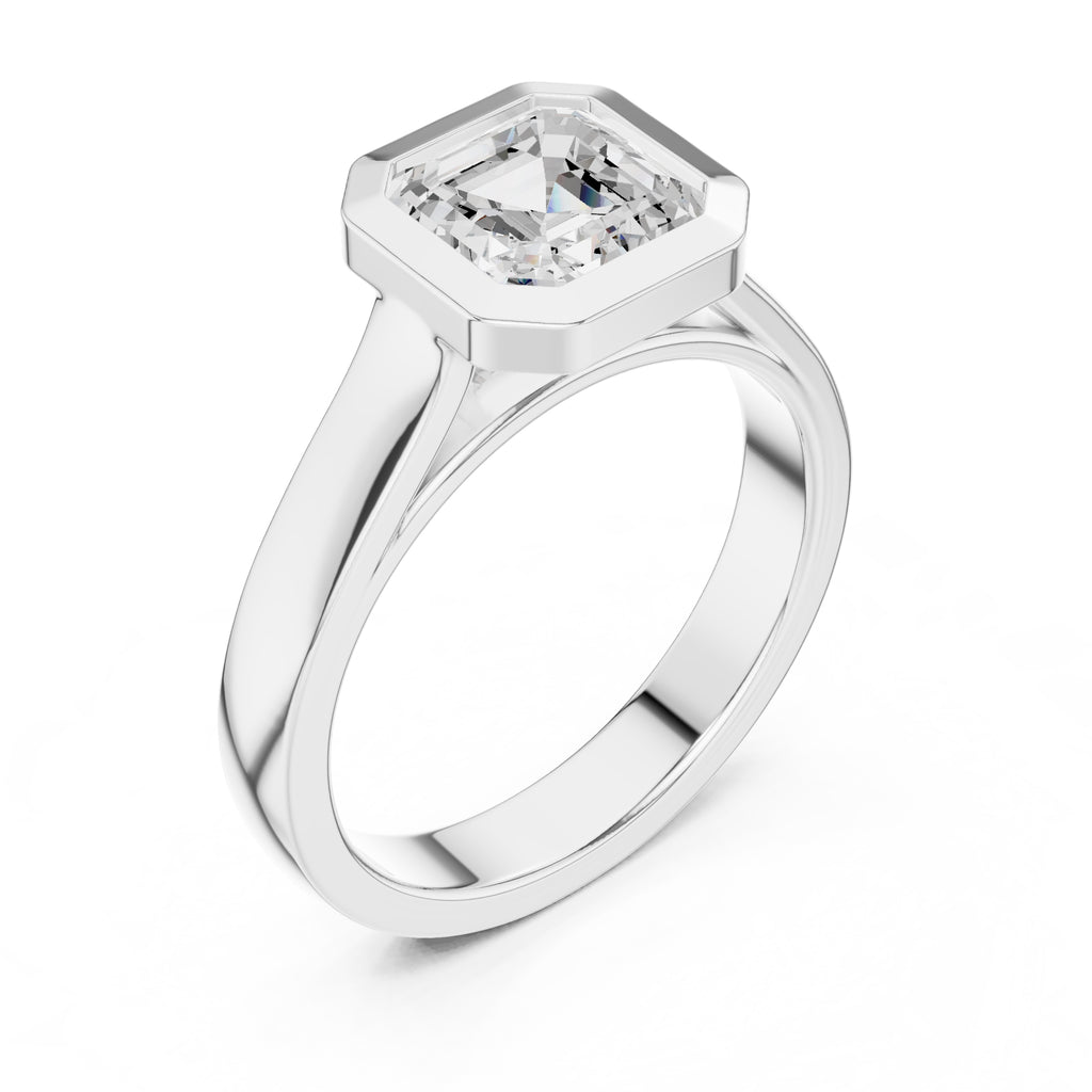 2.00 ct Seamless Encase Ring 2ct White Gold Asscher