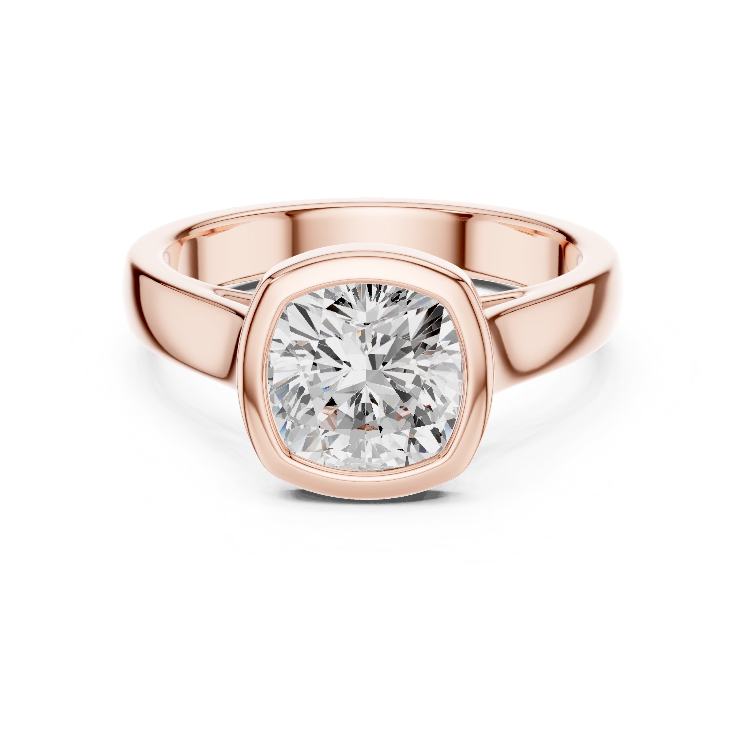 2.00 ct Seamless Encase Ring 2ct Rose Gold Cushion
