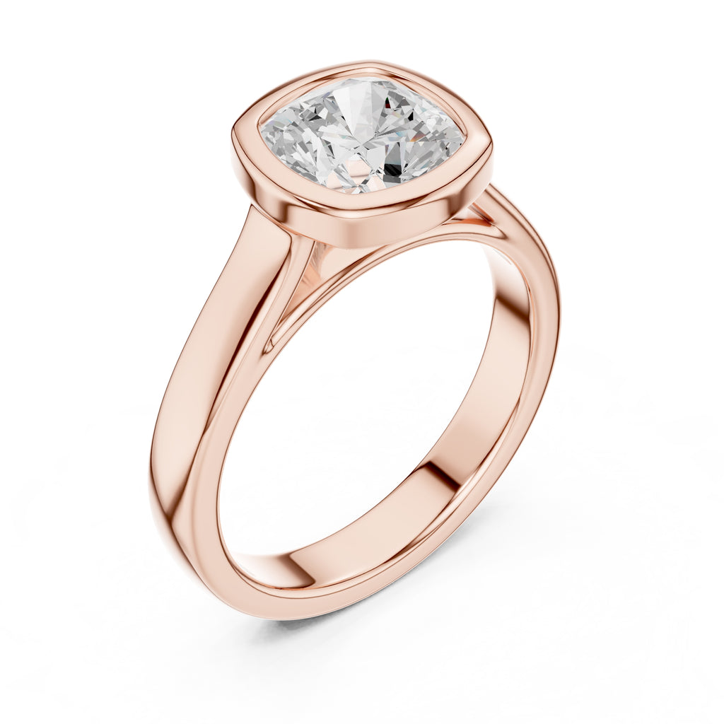 2.00 ct Seamless Encase Ring 2ct Rose Gold Cushion