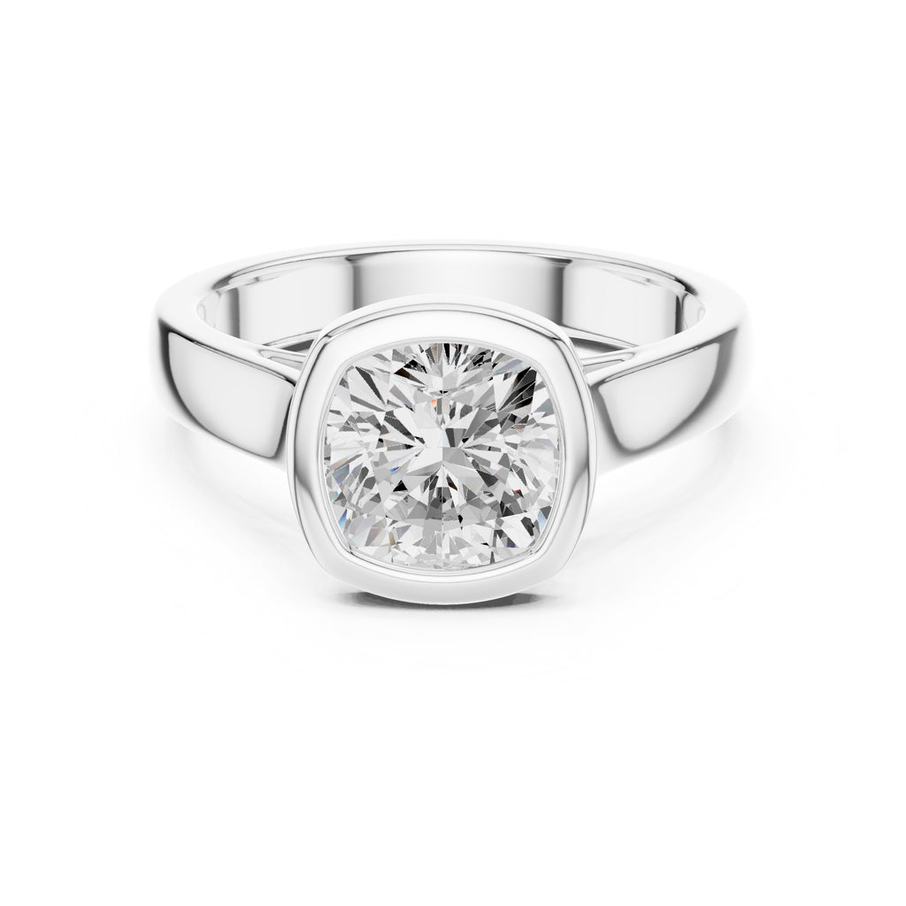 2.00 ct Seamless Encase Ring 2ct White Gold Cushion