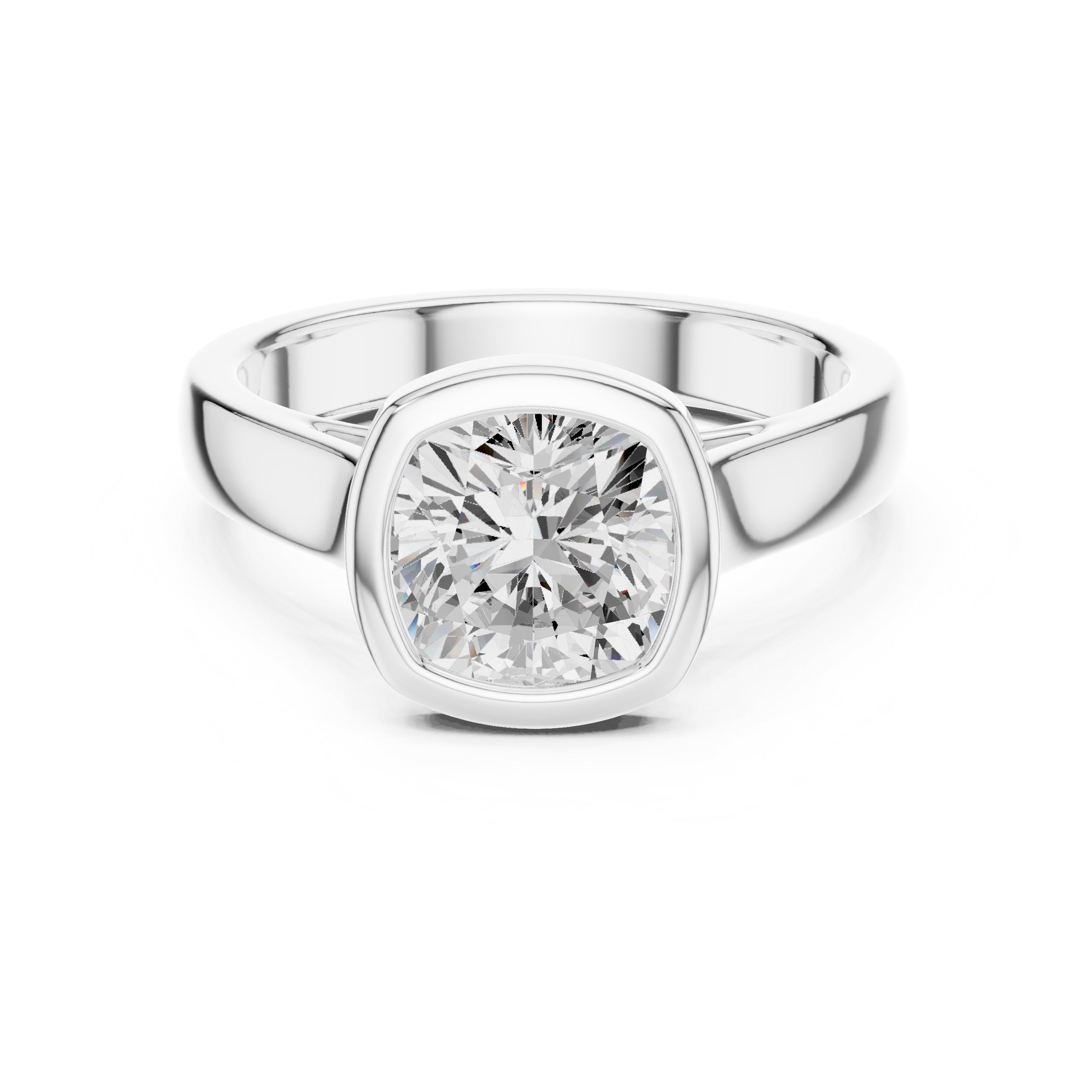 2.00 ct Seamless Encase Ring 2ct White Gold Cushion