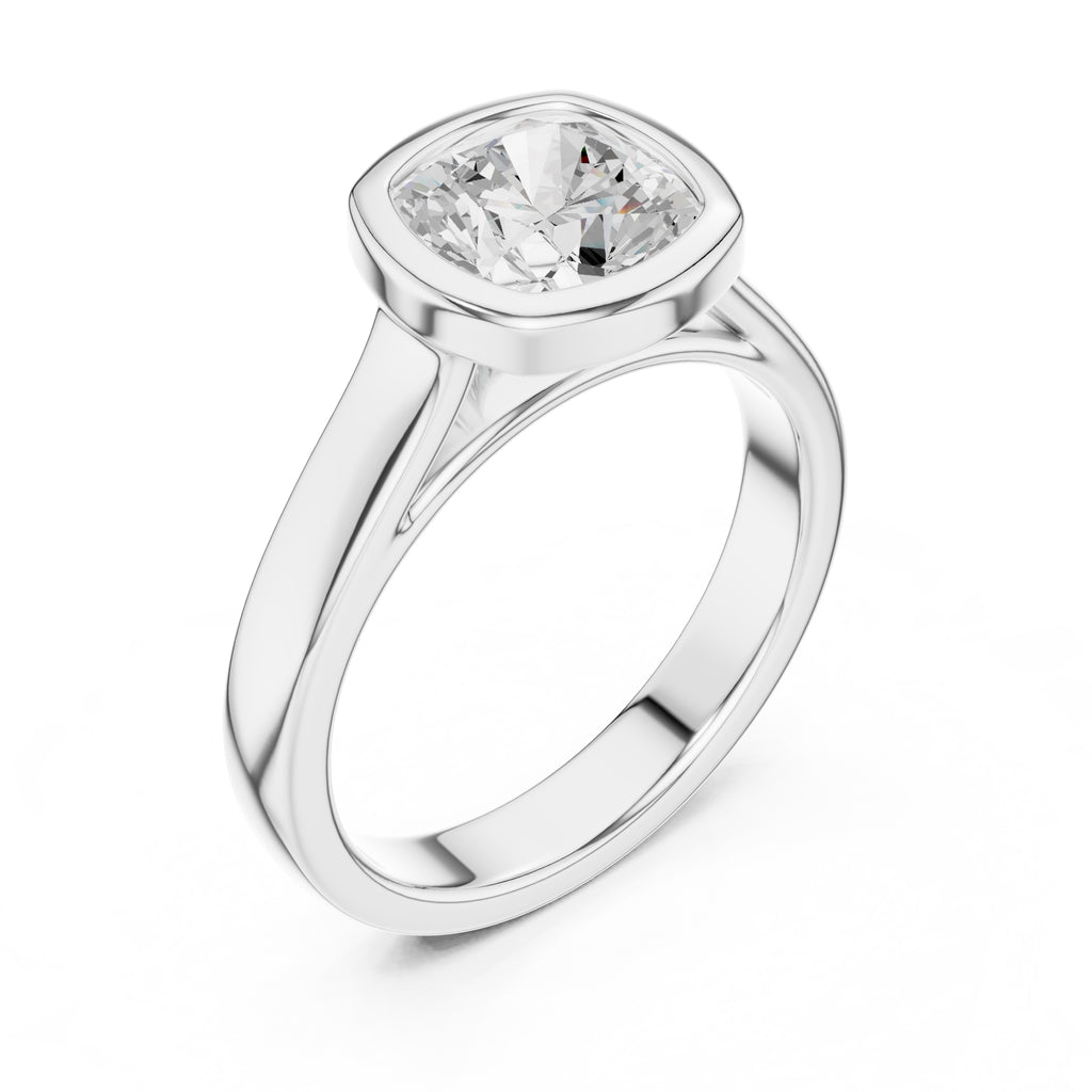 2.00 ct Seamless Encase Ring 2ct White Gold Cushion