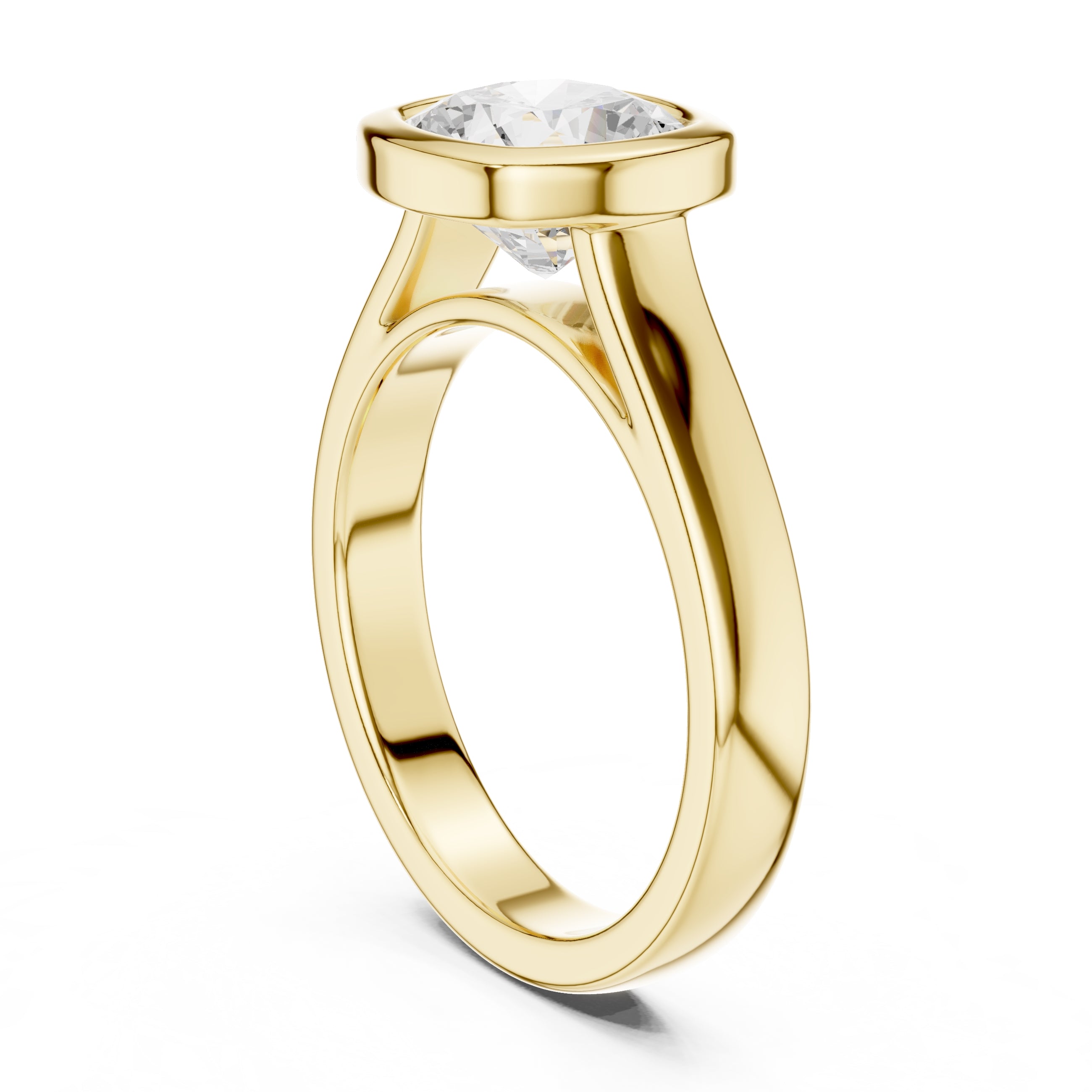 2.00 ct Seamless Encase Ring 2ct Yellow Gold Cushion